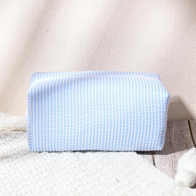 SOIDRAM 2 Pack Makeup Bag for Women, Blue Makeup Pouch Small Cosmetic Bag Travel Toiletry Organizer for Skincare, Brushes & Essentials - Image 6