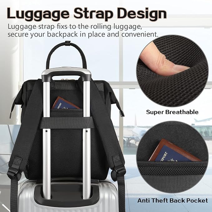 Lunch Bag Backpack, Insulated Cooler Backpack Lunch Box Laptop Backpack for Women Men Fits 15.6 Inch Laptop - Image 5