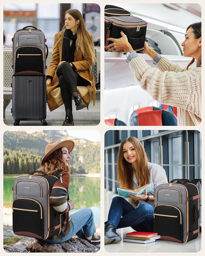 LOVEVOOK Travel Essentials Carry on Backpack 50L Travel Backpack for Women Men,Waterproof TSA Personal Item Travels Bag Airline Flight Approved,Large Carry on Luggage Laptop Backpack with Packing Cube - Image 7