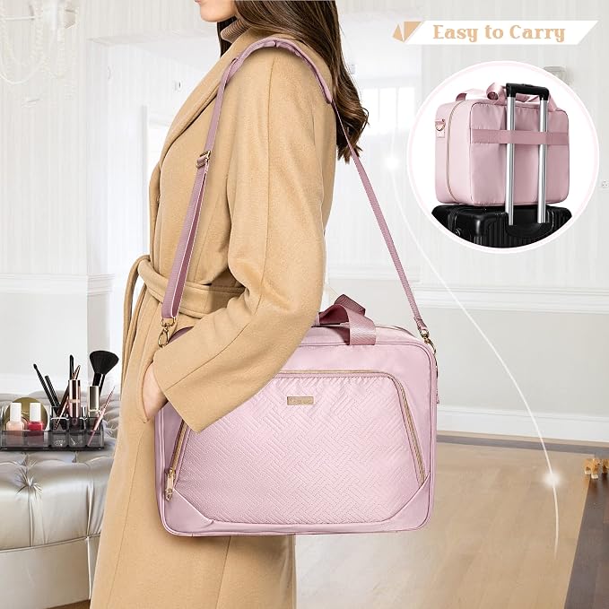 Professional Makeup Artist Bag, Large Makeup Organizer Travel Case | Makeup Bag with 4 Cosmetic Cases, Hair Tools Pocket, Makeup Kit Storage Section, Travel Organizer for Artist - Image 6