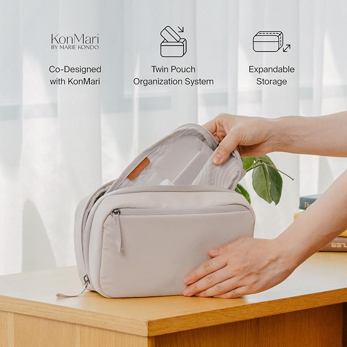Orbitkey KonMari 2-in-1 Tech Acessory Pouch - Stone - Image 3