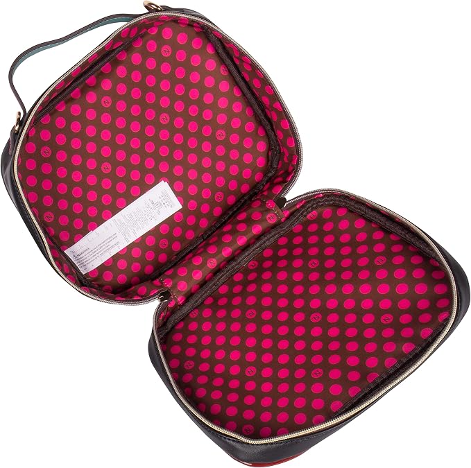Nicole Lee Travel Handbag Crossbody Set with 3 Fashion Print Makeup Pouches, Women's Cosmetic Toiletry Organizer (Love Me Half) - Image 4