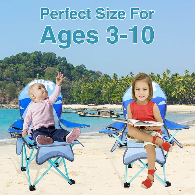 KABOER Kids Outdoor Folding Camping Chair with Cup Holder Carrying Bag | Portable Camping Chair for Beach Picnic Camping Travel Lawn Ages 3-10 - Image 7