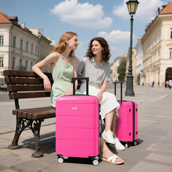 Merax Luggage Set,6 Piece Carry on Hardcase Suitcase with Travel Bags | Durable Suitcase Set with Double Spinner Wheels,16/20/24/28 IN Luggage Airline Approved,Pink-1 - Image 8