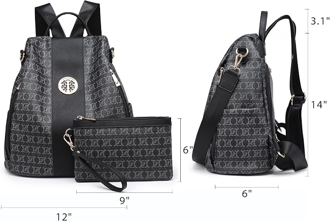 Women Fashion Backpack Purse Multi Pockets Anti-Theft Rucksack Travel Shoulder Bag Handbag - Image 7