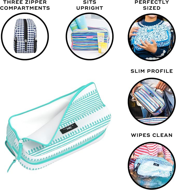 SCOUT 3-Way Bag - Travel Makeup Pouch and Toiletry Bag for Women with Three Zipper Compartments - Stands Upright, Wipes Clean - Image 2