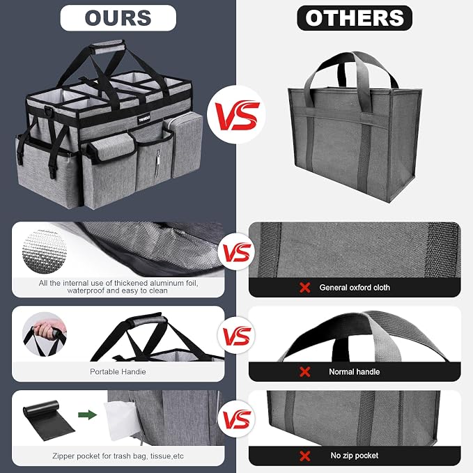 Large Cleaning Caddy Bag with Rigid Support Board, Cleaning Organizer Tote with Detachable Divider, Adjustable Shoulder Strap & Waist Belt, Cleaning Supply Carrier for Cleaners & Housekeepers - Image 6