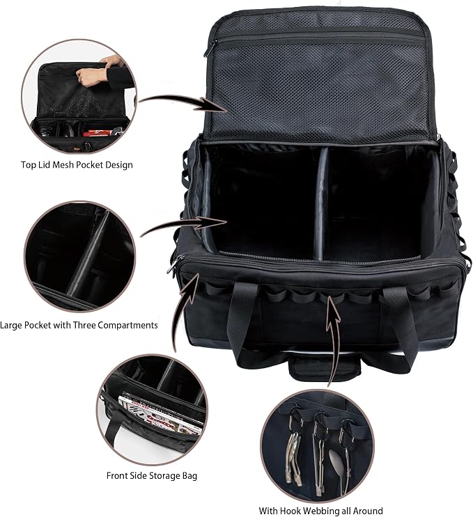 COOZMENT 35L Camping Bag,Tactical Duffle Bag with Waterproof Bottom,Shoe Bag for Travel/Outdoor with 3 Adjustable Dividers,Picnic Camping Organizer,Multi-functional Duffel Bag for Camping/Sports/GYM - Image 5
