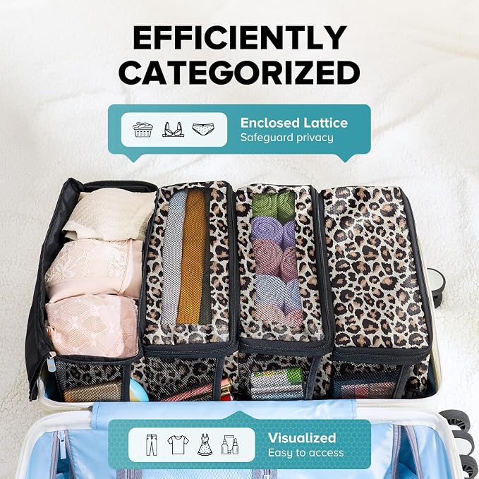 Suitcase Organizer, Travel Luggage Organizer Hanging Shelves Packing Cube Closet/Collapsible Portable Travel Organizer for Carry-on - Image 3