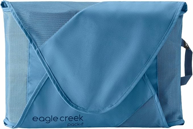 Eagle Creek Pack-It Reveal Garment Folder - Travel Garment Bag with Compression Wings to Maximize Luggage Space - Convenient Top Handle - Quick Drying Material - Blue Dawn - Large - Image 8