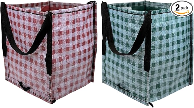 DURASACK Heavy Duty Storage Tote Bag 22-Gallon, Holiday Combo, Pack of 2 | Rugged Woven Polypropylene Moving Bag, Reusable Self-Standing Design, Holds up to 500 Pounds by DURASACK