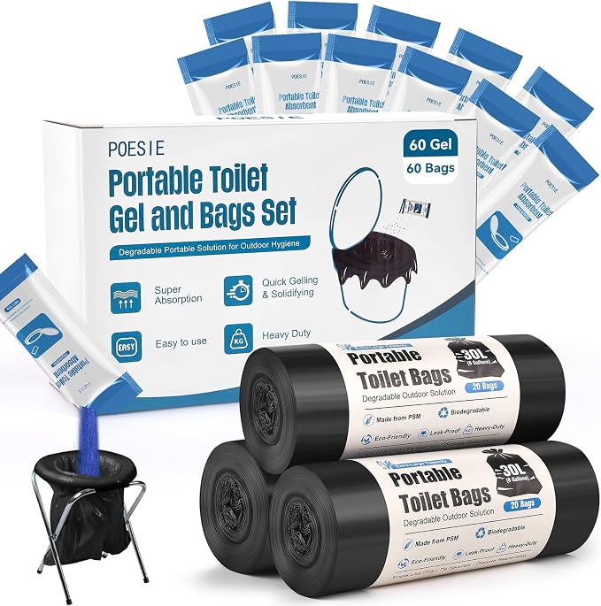 Poesie Poo Absorbent Gel Powder for Portable Toilet Camping Hiking Outdoor Portable Potty Resolution by Poesie
