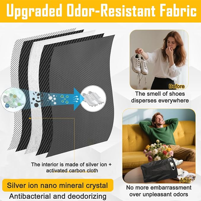 Shoe Bag，Shoe Bags for Travel，Golf Shoe Bag，Cleat Bags for Sports Smell Proof，New Upgraded Waterproof, Anti-odor, Remove odor（Double magnetic closure design） - Image 3