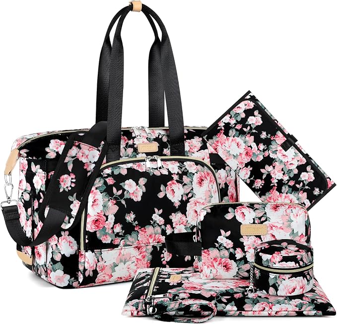 ITIEZY Diaper Bag Tote for Baby - Large Mommy Bag with Portable Changing Pad Pacifier Case, Hospital Bags Travel Baby Bag by ITIEZY