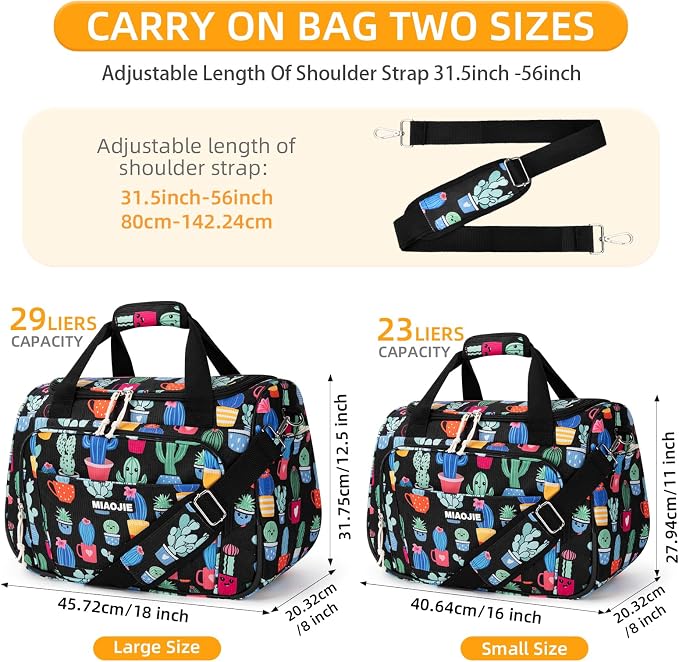 Underseat Carry On Luggage Lightweight Travel Tote Weekender Bag Overnight Duffle Bag for Travel, Travel Essentials Personal Item Travel Bag for Women, Corduroy Cactus-16Inch - Image 3