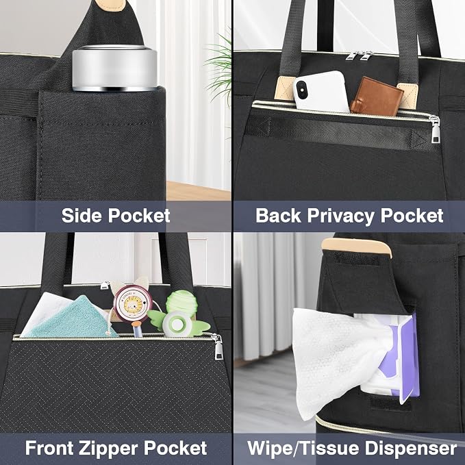 ITIEZY Diaper Bag Tote for Baby - Large Mommy Bag with Portable Changing Pad Pacifier Case, Hospital Bags Travel Baby Bag - Image 6