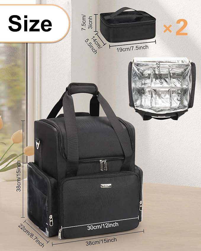 Relavel Hair Tools Travel Hairstylist Traveling Bag with 2 Pcs Small Bags, Hairdresser Cosmetology Bag Storage Organizer Case for Hair Stylist Essentials, Barber Accessories with Shoulder Strap - Image 5