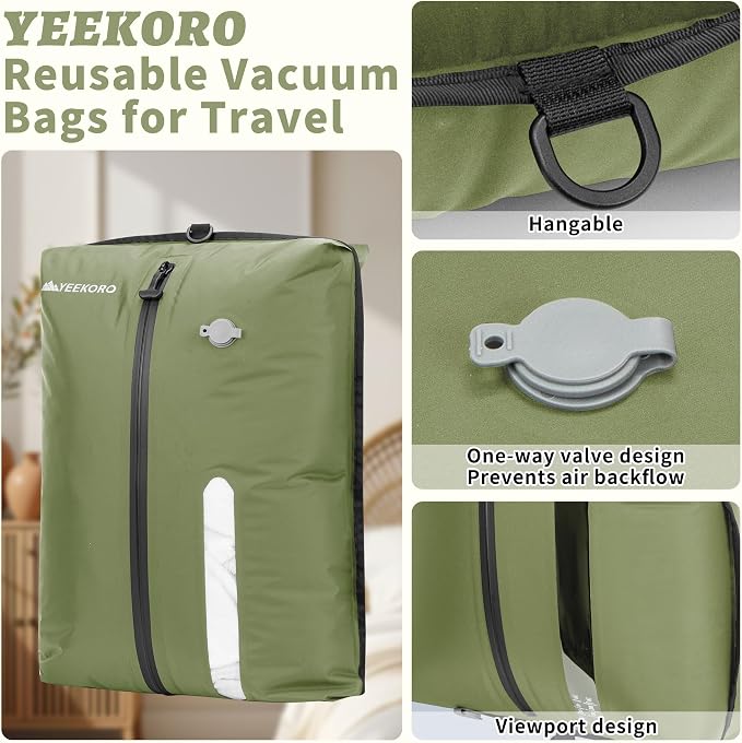 Upgraded Vacuum Bag for Travel, Professional IPX8 Waterproof Reusable Vacuum Compression Bags for Travel Suitcases, Durable Space Saver Bag - Image 5
