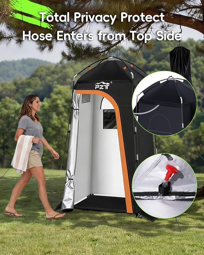 Large Shower Tent, Portable Privacy Tent with Mesh Floor & Carrying Bag, Lightweight & Sturdy, Easy Set Up, Portable Changing Room for Camping & Hiking, Fishing, Beach - Image 3