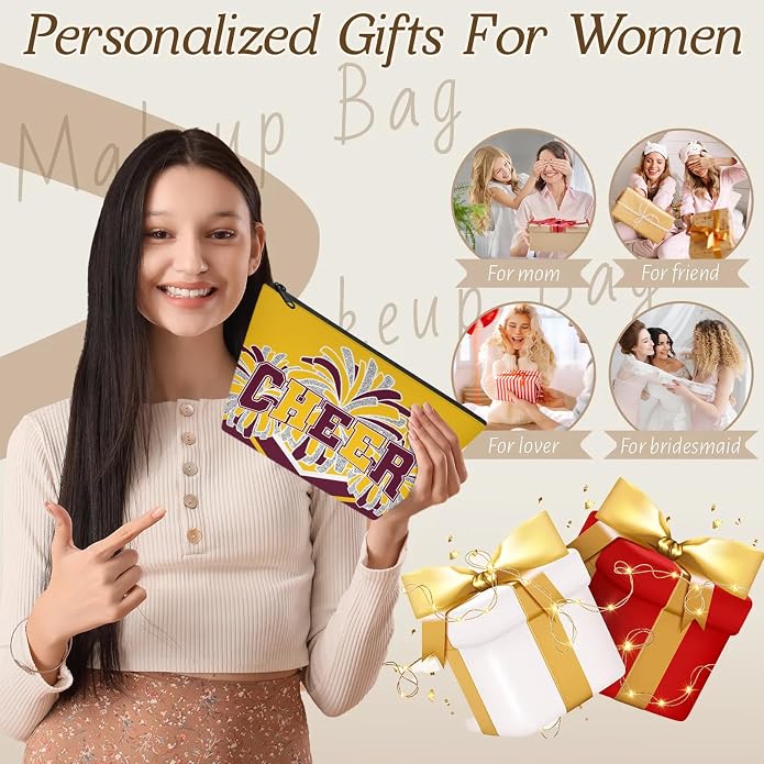 Cheerleading Dance Bag for Women Cheer Team Sport Gym Makeup Cosmetic Bag 2 Pcs Set - Image 8