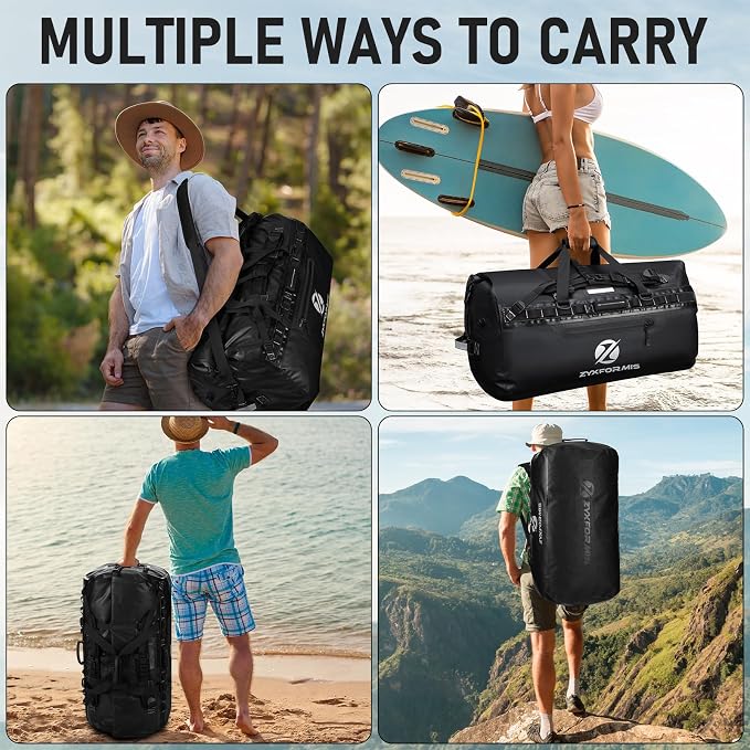 Waterproof Duffle Bag, Large Marine Dry Bags, Heavy Duty Adventure Travel Bag for Men and Women, Waterproof Duffel Backpack for Kayaking Boating Hiking Camping Vacation, 65L 110L 160L - Image 6