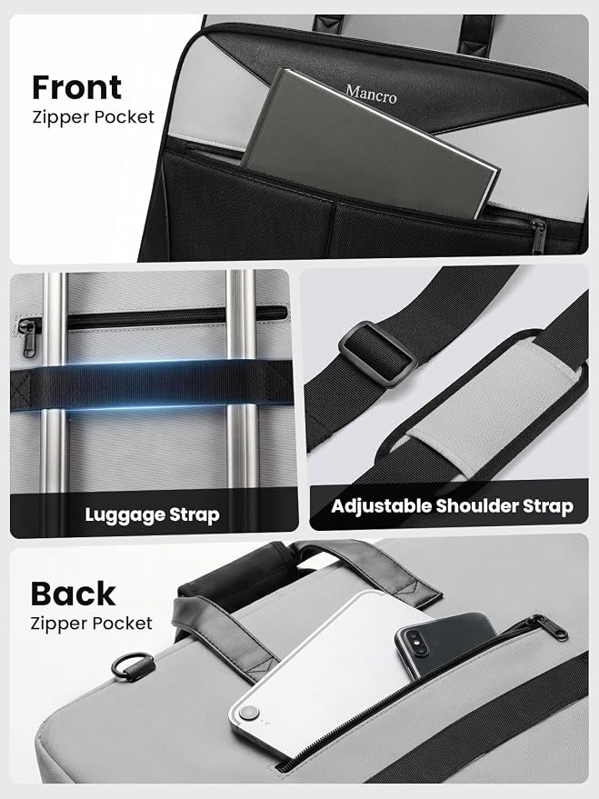 Mancro Garment Bags for Travel Fits 5 Suits, Wrinkle Free Suit Bag Travel | Carry on Garment Bags for Hanging Clothes with Luggage Sleeve and Shoe Pocket, Waterproof Suit Garment Bag for Men Women - Image 6