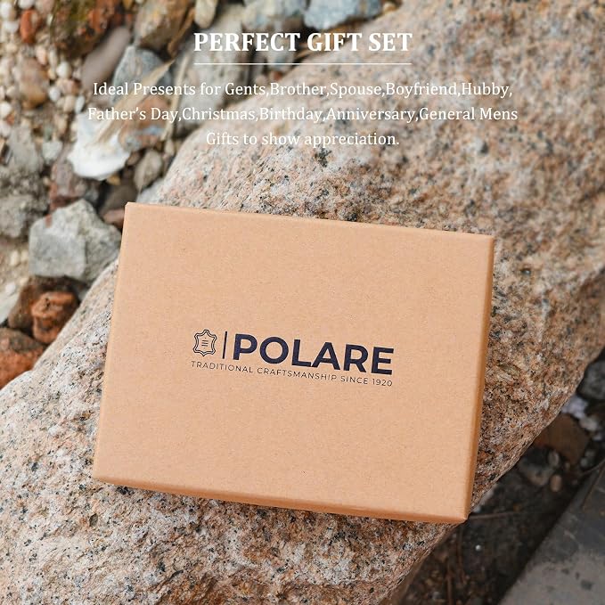 Polare Napa Leather Pilot Wallet Passport Holder RFID Blocking Tri-fold Travel Cover Document Organizer for Aviation Professionals (Coffee) - Image 5