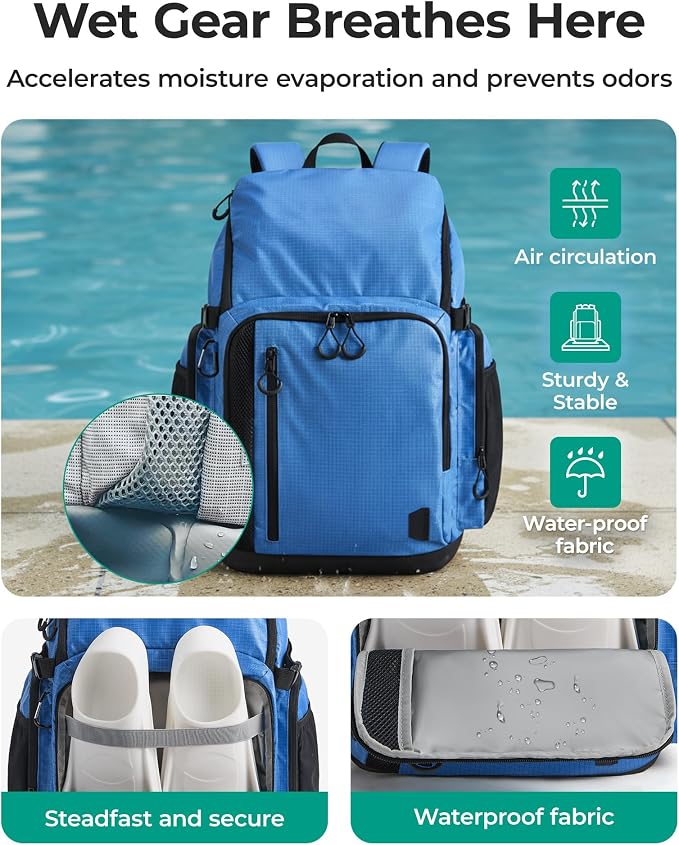 BAGSMART Gym Backpack for Men with Shoe Compartment for Multi-Sport | Water-Resistant Multi-Sport Gym Storage, Expandable Pocket Fits Basketball, Football, Shoe Compartment Separates Swim Gear - Image 5