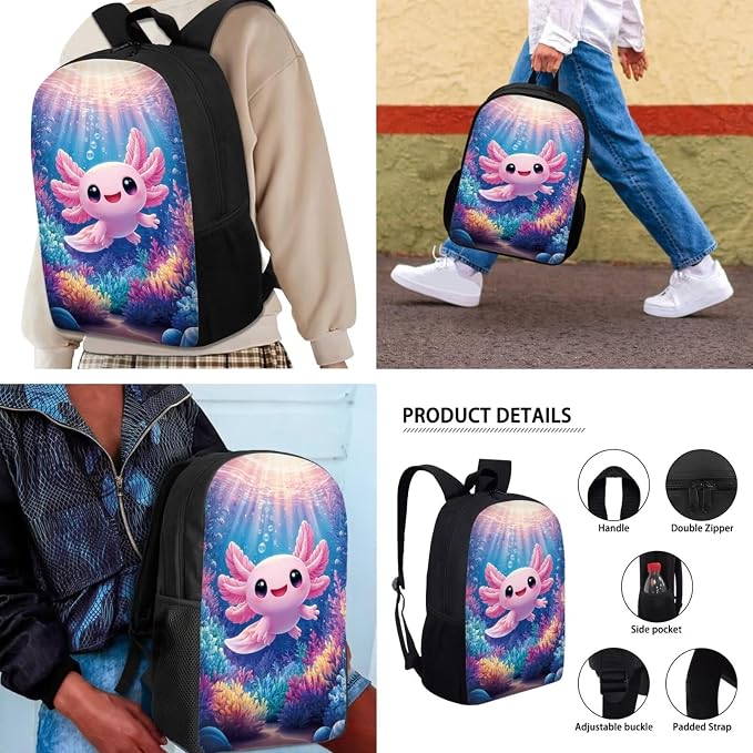AFPANQZ Kids Backpack 3 Pieces Set Large Capacity School Bags with Heat Insulated Lunch Bags Small Pencil Bags 3 Pack - Image 4