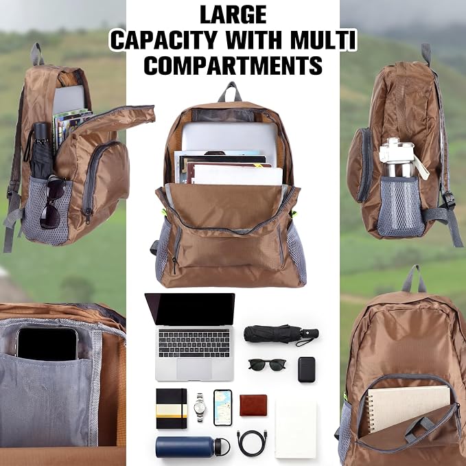 48 Pack Neutral 17 Inch Foldable Backpacks in Bulk Lightweight Classic Basic Book Bags Elementary Backpack for Travel Camp Donations - Image 4