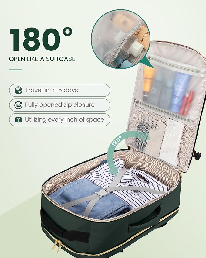 LOVEVOOK 50L Travel Backpack Flight Approved Carry on Backpack,3 Packing Cubes,Waterproof Personal Item Travel Bag,TSA Carry on Luggage Suitcase Travel Essentials,Gifts for Women & Men,fits 18" Laptop - Image 2
