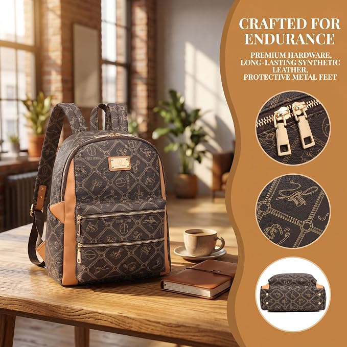 Women Fashion Backpack Purse Multi Pockets Anti-Theft Rucksack Travel Shoulder Bag Handbag - Image 2