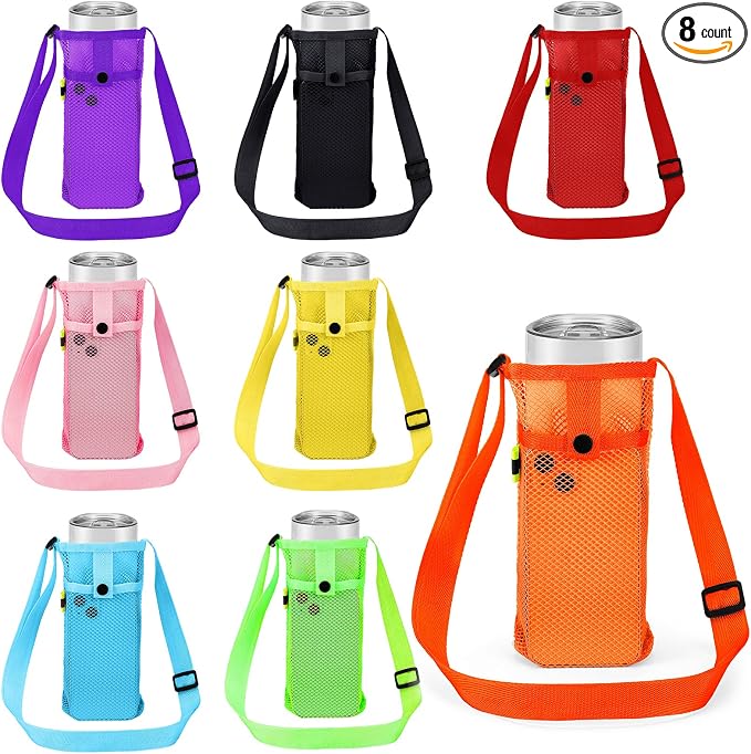 Tessco for you Water Bottle Sling Holder with Adjustable Shoulder Strap Water Bottle Mesh Carrier Bag Sleeve Pouch Holder for Walking Sports by Tessco