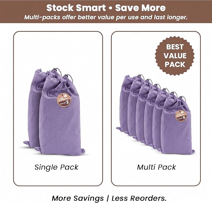 LFH Cotton Rich Shoe Storage Bags with Drawstring, Dustproof Breathable Reusable Organizer, Perfect For Travel, Dorm, Hotel,College,Gym,Easy to Carry,Machine Washable12"x17" (Pack of 2)-Lavender - Image 9