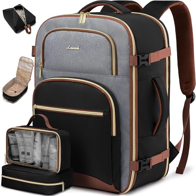 LOVEVOOK Travel Essentials Carry on Backpack 40L Travels Backpack for Women,Waterproof TSA Personal Item Travels Bag Airline Flight Approved,Large Carry on Luggage Laptop Backpack with Packing Cubes by LOVEVOOK