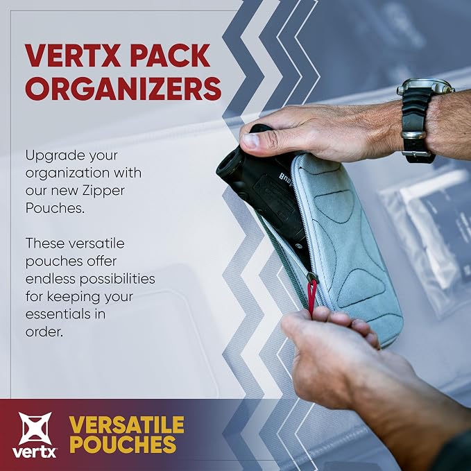 Vertx Pack Zip Pouch Organizer Insert Attachment for Backpack, Bag, Travel, Organization Pouches - Image 2