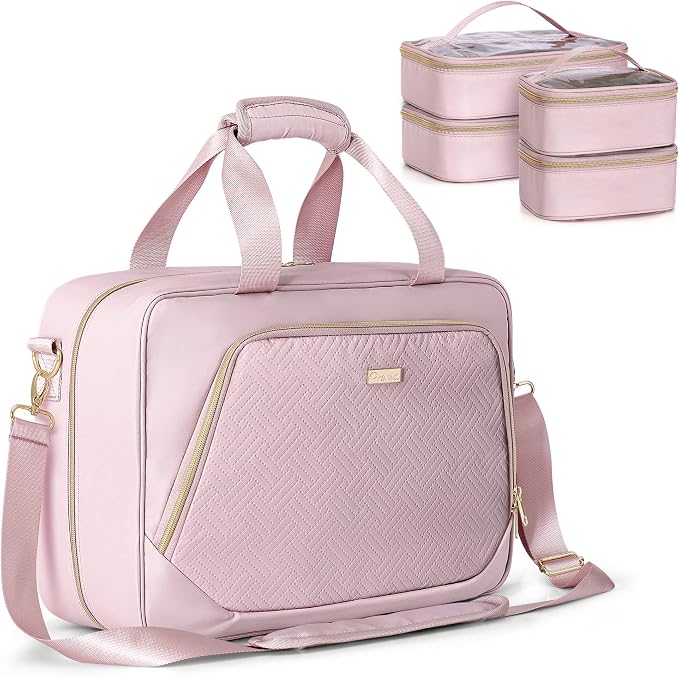 Professional Makeup Artist Bag, Large Makeup Organizer Travel Case | Makeup Bag with 4 Cosmetic Cases, Hair Tools Pocket, Makeup Kit Storage Section, Travel Organizer for Artist by Prokva