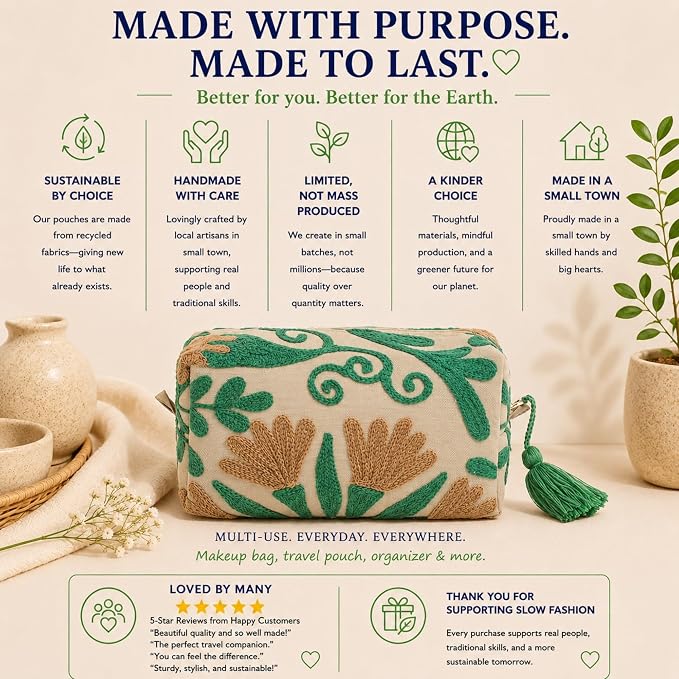 Huar Travel Makeup Bag- Large Capacity Cosmetic Bags for Women - Water Resistance Lining Portable Pouch & Open Toiletry Bag - Perfect Girls Makeup Organizer for Travel Essentials (Beige) - Image 5