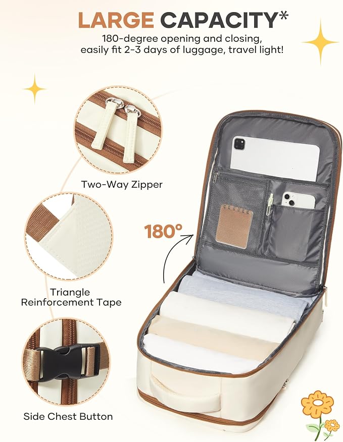 coofay Travel Backpack Carry on Flight Approved Mochila De Viaje Personal Item Travel Bag Backpacks for Travel Backpacks for Men Women Carry on Backpack for Airplanes 18x14x8 Inches Travel Bag - Image 6