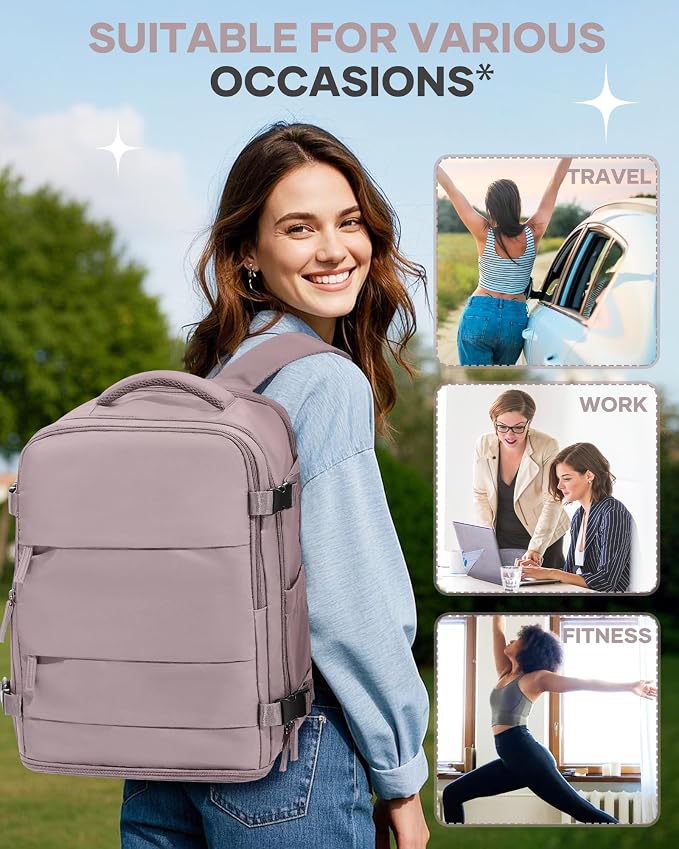 Travel Backpack Carry On Flight Aapproved Personal Item Travel Bag Mochila De Viaje Travel Backpack For Men Spirit Airlines Personal Item Bag 18x14x8 Carry On Backpack For Airplanes Lotus Root Pink - Image 8