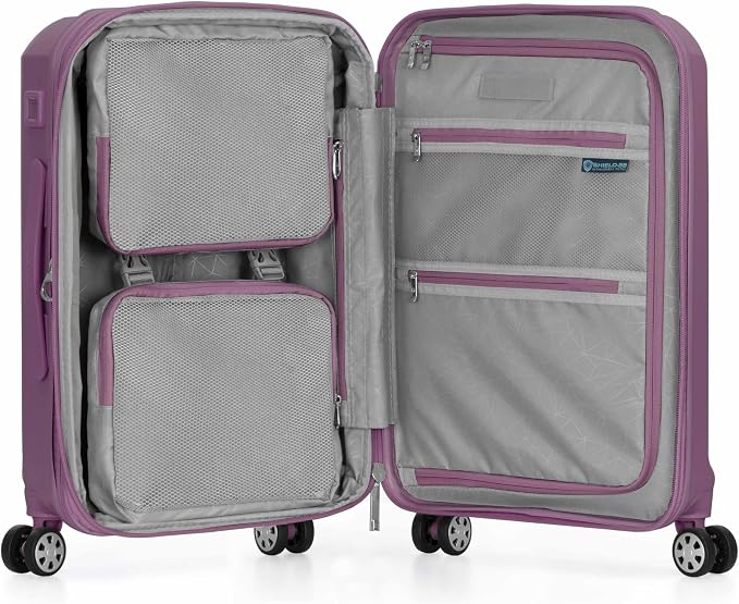 Traveler's Choice Pagosa Hardshell Expandable Luggage with Spinner Wheels, Mauve, 22-Inch Carry-on - Image 8