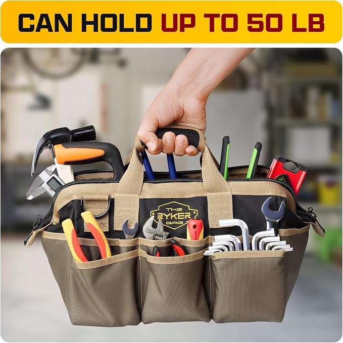 Ryker 14’’ Heavy Duty Tool Bag. Tool Box Organizer for Electrician & Plumber - Image 6