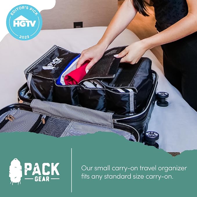 Pack Gear Hanging Luggage Organizer - Our Carry On Closet Insert Fits Any Carry-On - Our Hanging Luggage Organizer Uses Velcro to Allow Instant Access to your Clothes (Mesh Black, Carry-On Size) - Image 6
