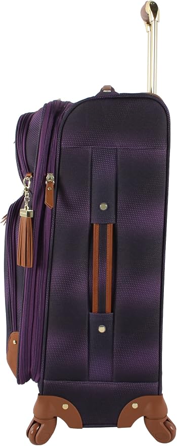 Steve Madden Designer Luggage Collection - 3 Piece Softside Expandable Lightweight Spinner Suitcase Set - Travel Set Includes an Under Seat Bag, 20-Inch Carry on and 28-Inch Checked Suitcase, Shadow - Image 4