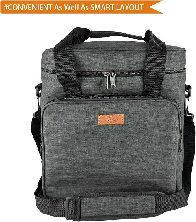 Insulated Wine 3 or 6 Bottle Carriers Tote Travel Cooler Gift Bag For Airplane Liquor With Padded Shoulder Strap - Image 2