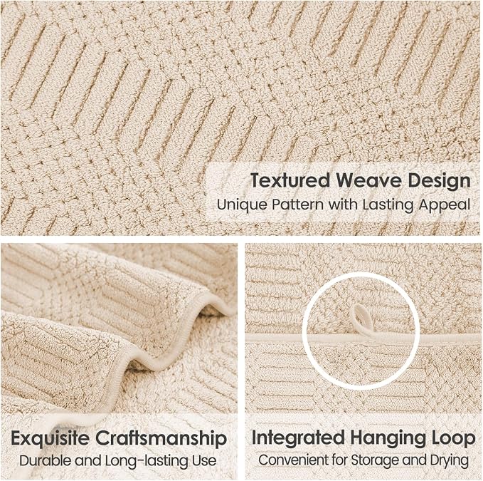 JML Microfier Bath Towels Set of 2, Large Microfier Body Towel for Adult, 30" x 60", Oversized, Soft, Super Absorbent, Fast Drying, Use for Sauna,Gym,Sport, Fitness, Yoga, Diamond Cross Grid Camel - Image 3