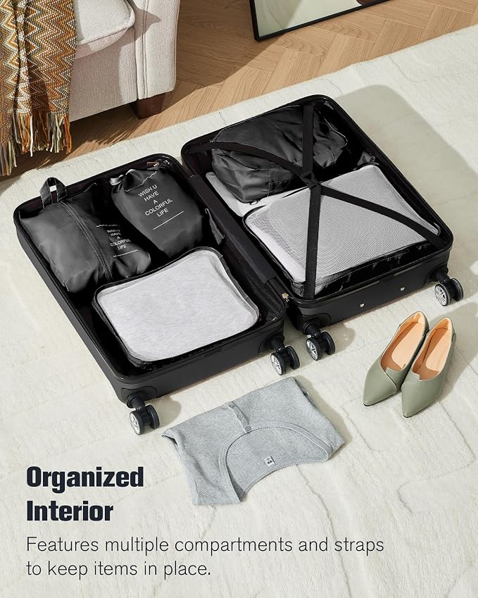 10 Piece Luggage Sets, 3 Piece Suitcase Set, 20 inch Carry on Luggage, 24 inch and 28 inch Checked Luggage with 7PC Packing Bags - Image 3