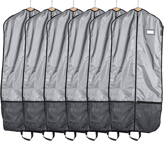 Covermates Deluxe Garment Bag Set for Closet Storage & Travel – Heavy Duty Hanging Suit & Dress Bags with ID Window, Accessory Pockets & Carrying Handles – Premium Wardrobe Protection, Grey by Covermates