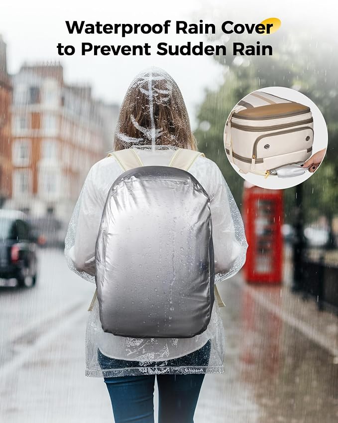 MATEIN HER 18x14x8 Personal Item Backpack with Luggage Tag & Rain Cover | Waterproof, Women Travel Backpack for Frontier Airline, Lightweight, TSA Approved Underseat Bag, Fit 17.3" Laptops, 2 Pcs Set - Image 5