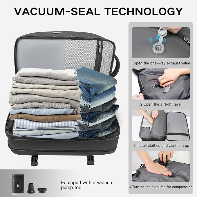 TANGCORLE Vacuum-Compressed Travel Backpack: Expandable, Airline-Approved Laptop Backpack—Unisex Business Backpack - Image 3